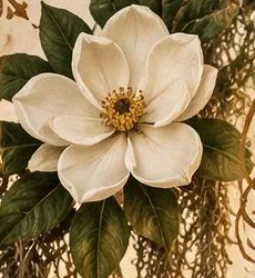 A white magnolia blossom, the Louisiana state flower